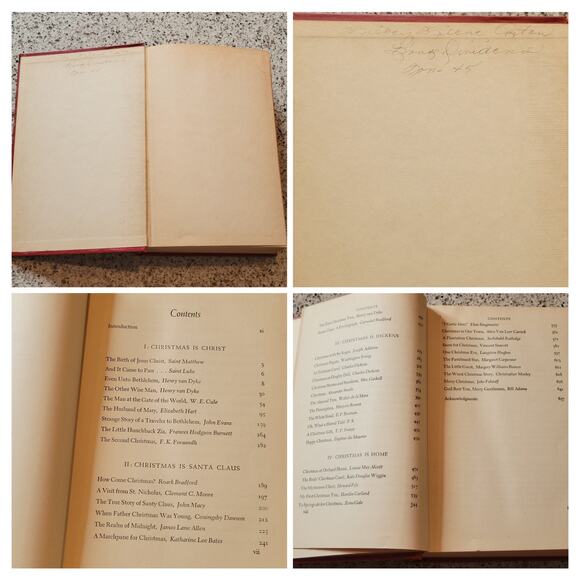 VTG Hardcover 'The Fireside Book Of Christmas Stories' 1945 Illustrated Stories - Picture 9 of 16